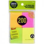 Recycled Paper Self-Adhesive Notes – 4 x 50 Sheets – Assorted Colours