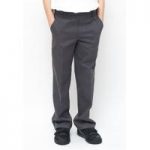 Boys Classic Fit School Trousers With Adjustable Waist – Grey – Junior