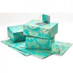 Teal & Gold Snowflake Gift Wrap – Set of 4