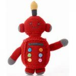 Fairtrade Robot Baby Toy Rattle -Red